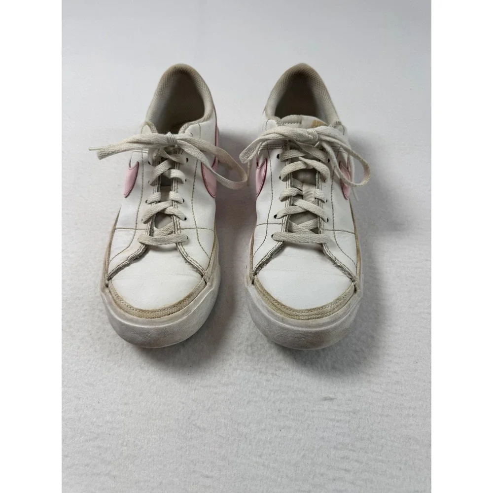 Preppy Nike Court Legacy Youth 6Y Sneakers White Pink DA5380-115 Leather Low Top